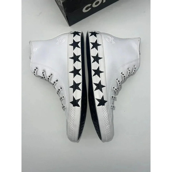 Converse Miley cyrus Chuck Taylor All Star High Top White Patent Black Hi Stars - Picture 5 of 11